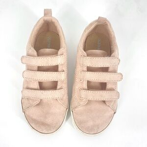 Pre-owned Sueded Triple-Strap Sneakers  Toddler Girls Size 11 Old Navy Soft Pink